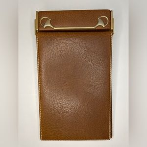 Vintage Gucci 1970’s Leather Horse-bit Notebook Desk Accessory Cover
